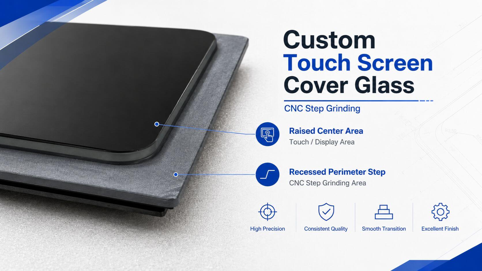 7 inch Custom Touch Display with Stepped Glass Structure